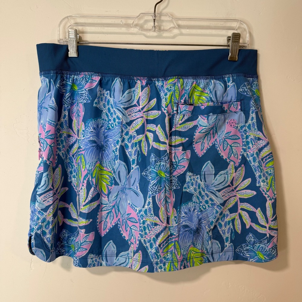 Lilly Pulitzer Womens Run Around Luxletic Skort Medium Blue Floral 005937 UPF 50 - Picture 5 of 8